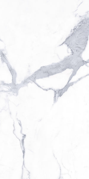 White marble surface with subtle gray veining patterns running throughout, creating a smooth and elegant texture.