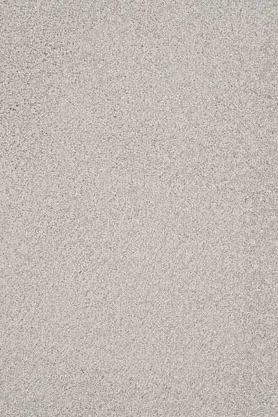 A close-up of the Heavenly Family Friendly Carpet in Fog—a soft, textured light gray surface with a luxurious, grainy look that’s both elegant and practical for any space.