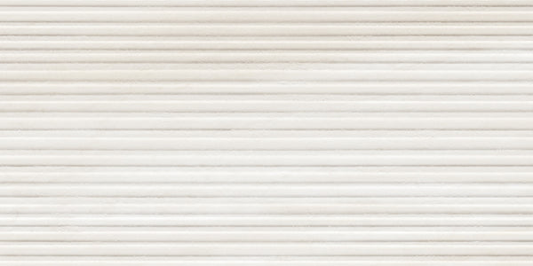The Renaissance 12x24 Matte 3D Porcelain Tile features light beige horizontal stripes and a textured, wallpaper-like pattern for a subtle decorative look.
