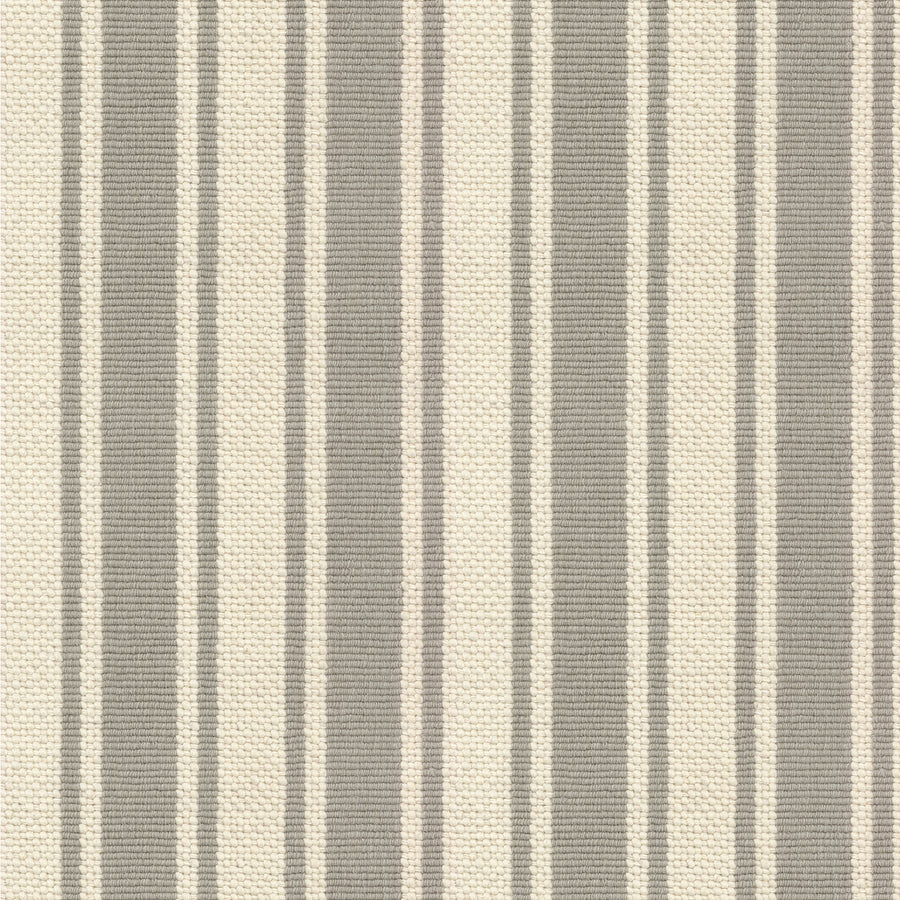 Cabana On Trend Carpet features alternating vertical stripes in light beige and gray, with a woven texture that adds subtle dimension—making it a stylish choice for modern spaces.