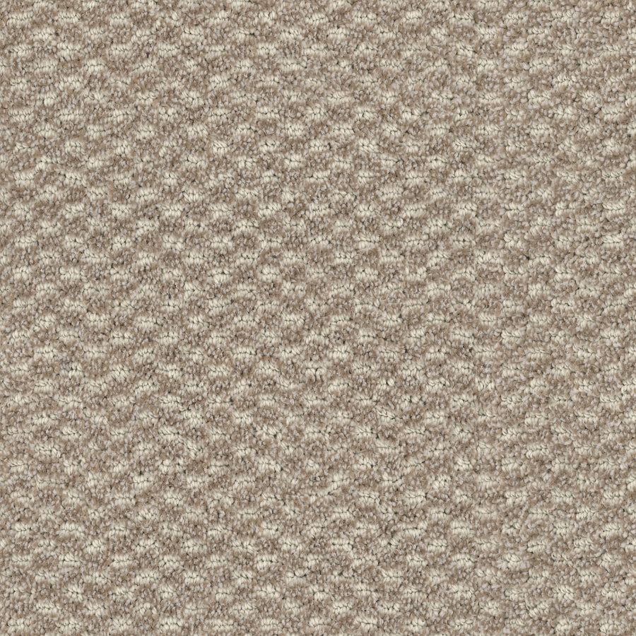 Discover Calm Pet Friendly Carpet in beige—a tightly woven, looped style with a subtle geometric pattern and gentle shade variations. This carpet offers stylish depth and lasting durability, making it perfect for pet owners.