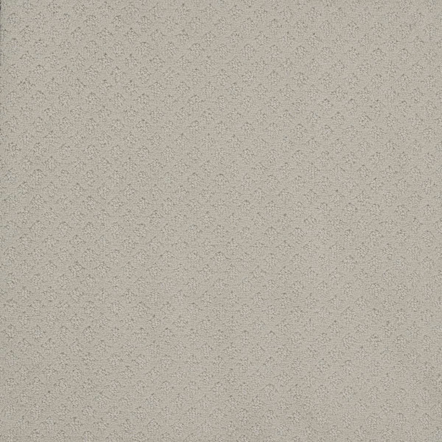 Close-up of Capri Pet Friendly Carpet in Cloud Nine, featuring a subtle diamond-textured pattern. Its soft, durable surface offers a gentle, understated look—perfect for inviting any home interior and great for pets.