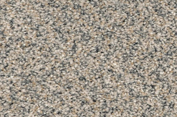 Close-up of Innovative Comfort I Pet Friendly Carpet in Carnival, featuring a speckled blend of beige, gray, and tan. Its dense, soft surface offers plush comfort—ideal for elevating the coziness and style of your space.