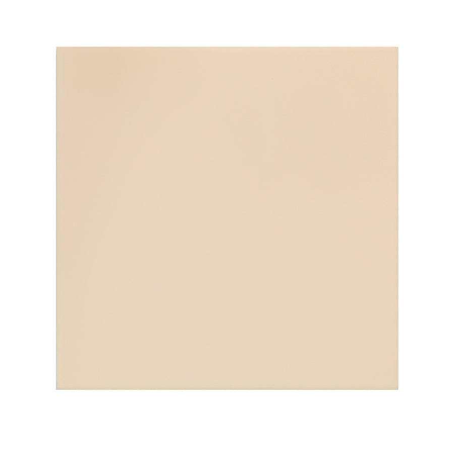 The Casbah 5" x 5" Ceramic Tile in Sand features a smooth, solid light beige surface with no patterns or textures, making it a versatile accent wall option against a white background.