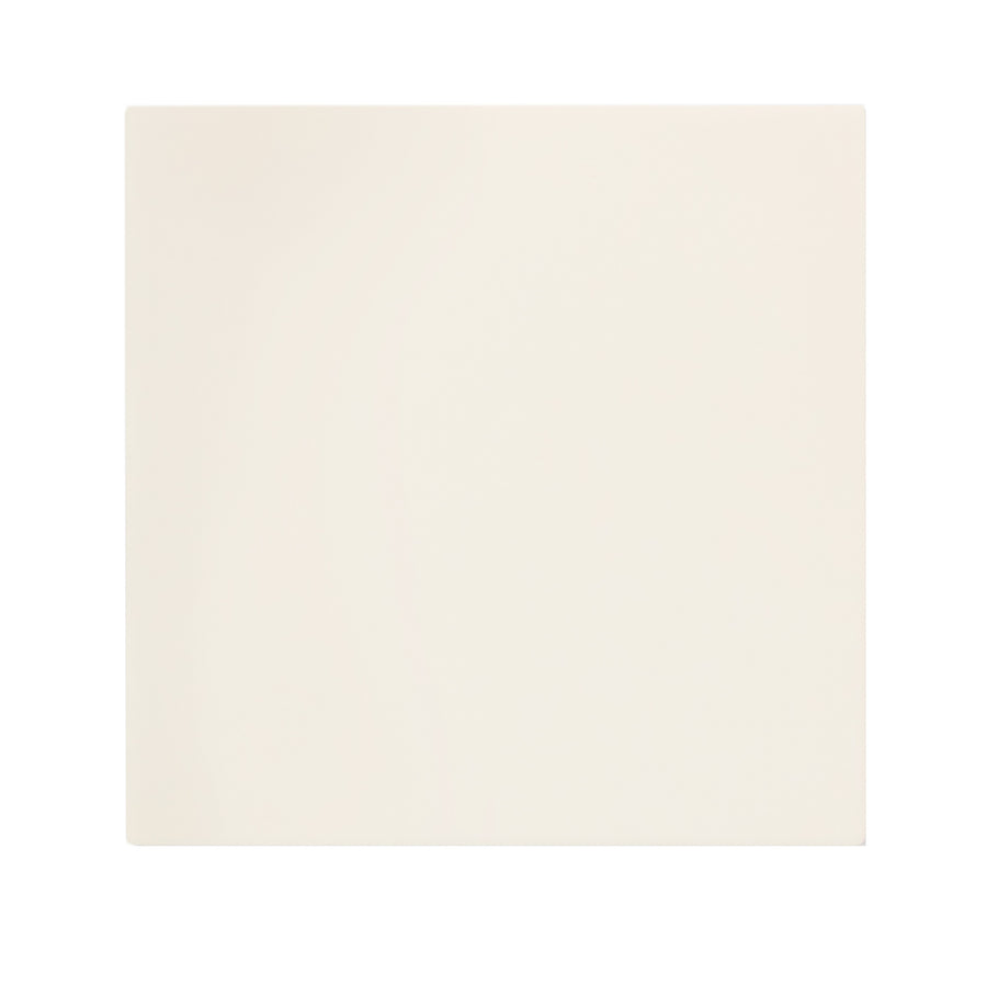 The Casbah 5" x 5" Ceramic Tile in Talc features a smooth, off-white surface with no visible pattern—perfect for accent walls when placed against a white background.