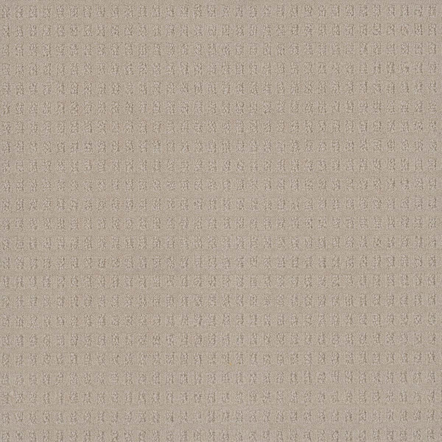 Caspian Berber Carpet in Champagne Fizz features a beige textured fabric with a soft, durable feel and an evenly spaced small square pattern for a subtle, grid-like look.