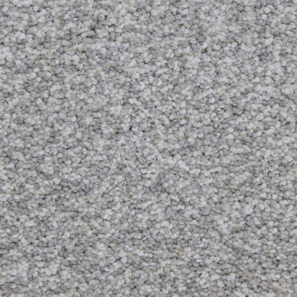 Close-up of Maroon Bells Family Friendly Carpet in Casual—a soft, light gray and white speckled carpet with a textured, tightly woven surface designed for durability and comfort.