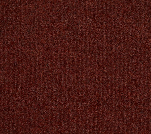 A close-up of the Windsurf Pet Friendly Carpet in Cayenne shows its textured, dark reddish-brown surface with woven fibers in a uniform pattern for a modern look.