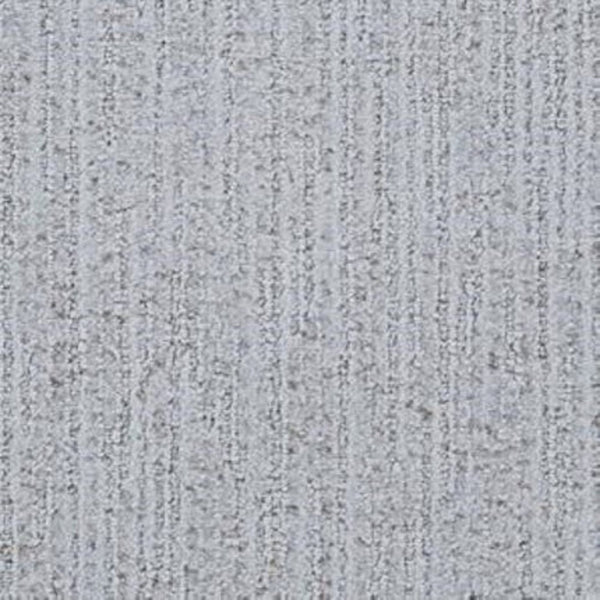 A close-up of Suspicion Family Friendly Carpet in Chromatic shows a light gray, stain-resistant surface with vertical lines and a subtly textured look—ideal for welcoming family spaces.