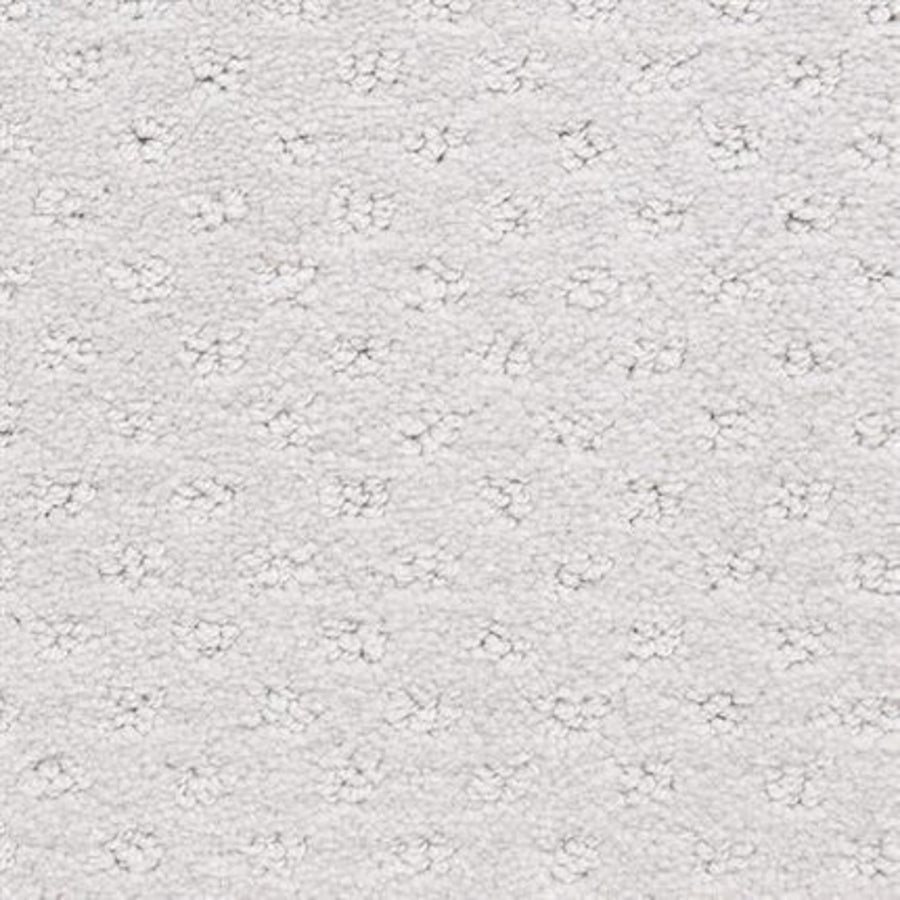 Close-up of Dreamer On Trend Carpet in Chrome, featuring plush white textured fibers with small, evenly spaced raised dot patterns for a luxurious flooring touch.
