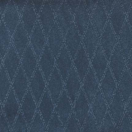 Absolute Berber Carpet in Classic color features a dark blue, textured, and durable surface with subtle diamonds formed by lighter blue stitching—an evenly spaced, repeating geometric design perfect for high-traffic areas.