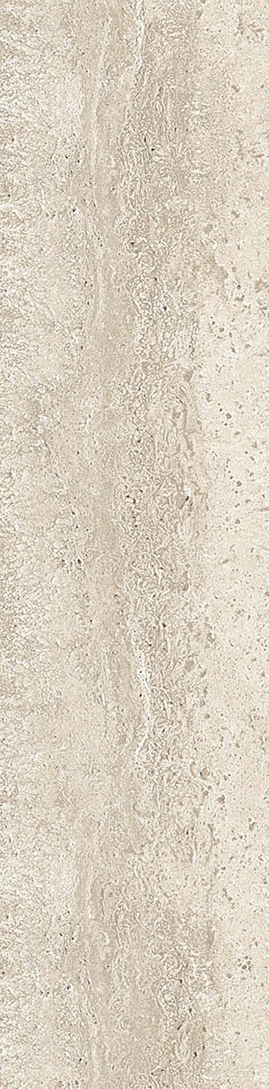 The Villanova 3x12 Rectified Porcelain Tile features beige and light brown tones with natural wavy patterns and subtle speckles, offering a neutral look that resembles travertine or marble.