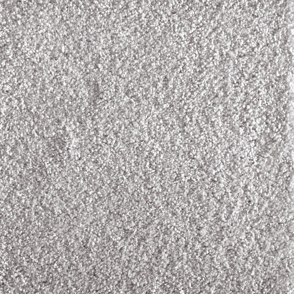 Close-up of Jazzy Family Friendly Carpet in Cloud color, featuring a soft, dense pile and textured surface. The uniform plush fibers create an elegant look, making it an ideal flooring choice for high-traffic areas.
