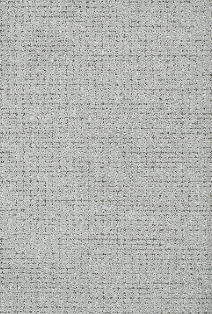 Chalet On Trend Carpet features light gray fabric with a subtle woven texture and an intersecting grid of thin, darker gray lines, creating a soft, neutral look reminiscent of luxurious carpet.