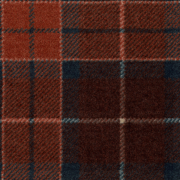 Close-up of the Club Royal On Trend Carpet in Imperial, featuring a red and navy plaid pattern with beige accents—perfect inspiration for durable or plush pile carpet designs.