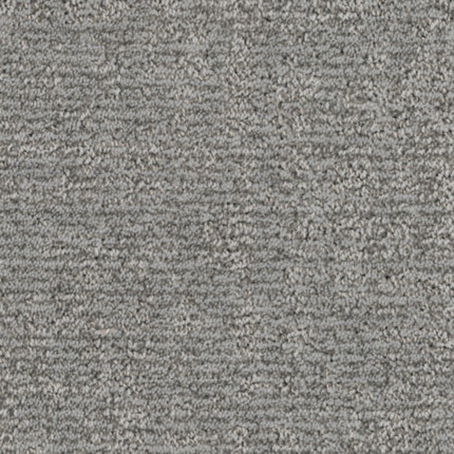 Close-up of Balance Family Friendly Carpet in Composed—a textured gray, stain-resistant carpet with a looped surface and subtle horizontal pattern, ideal for active, family-friendly spaces.