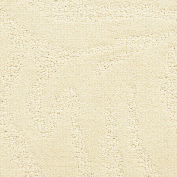Close-up of Capetown On Trend Carpet in Constatia—a textured, off-white luxury carpet featuring raised swirling patterns and rounded loops. Its soft, plush surface adds comfort and style to high-traffic areas.