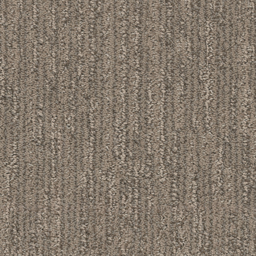 Close-up of Contentment Pet Friendly Carpet in brown and beige, featuring a soft, stylish looped surface with a subtle grid design. This luxury carpet is both stain-resistant and ideal for homes with pets.