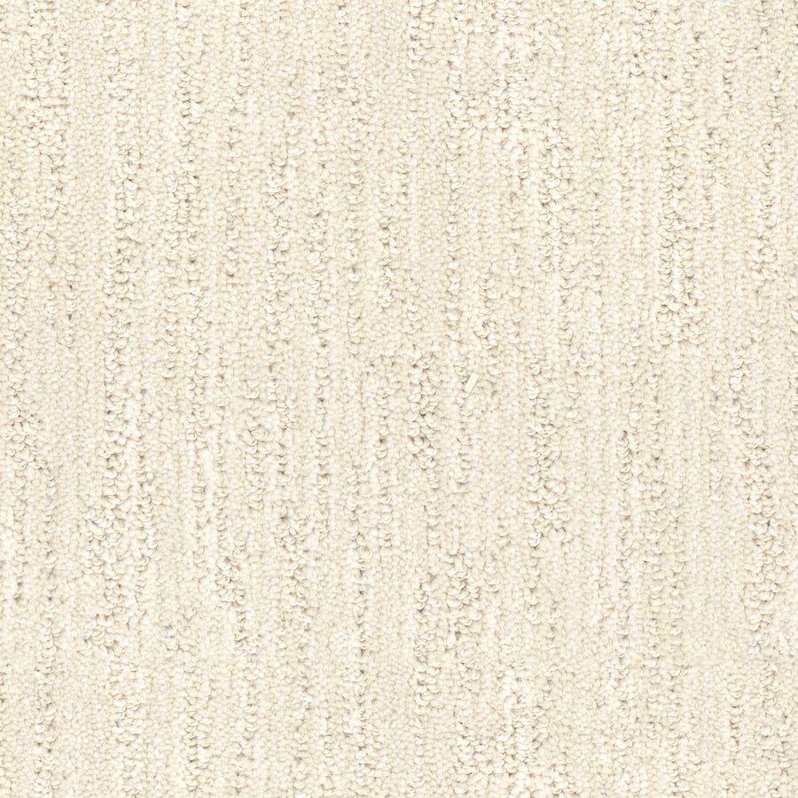 Close-up of Contentment Pet Friendly Carpet in beige, showcasing a textured linear pattern with varying pile heights and shades for a soft, neutral look that’s stain-resistant and practical.
