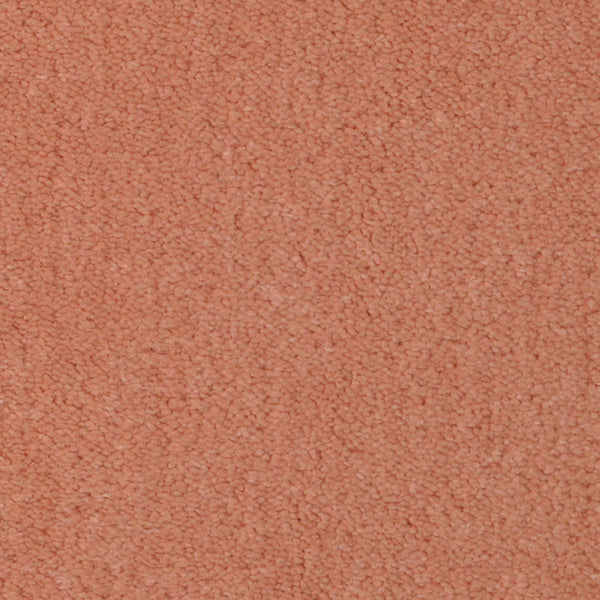 Close-up of Seduction On Trend Carpet in Coral Touch, featuring a looped pile surface with even color and a plush, luxurious texture—perfect for those wanting durable yet comfortable flooring.