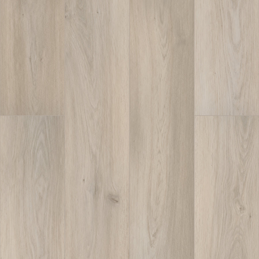 Coretec Pro Plus XL Enhanced Vinyl features luxury vinyl planks with wood and stone visuals, smooth finish, and light beige/tan tones. Waterproof and durable, they showcase natural grain patterns for lasting style in any space.