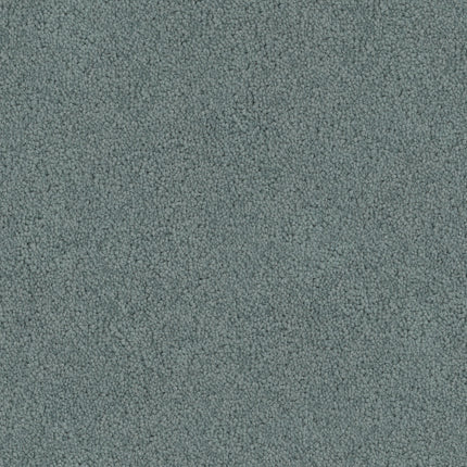 Close-up of Tribute Family Friendly Carpet in Cortina—a soft, plush, light bluish-gray carpet with a uniform, dense texture that’s both durable and comfortable for families.