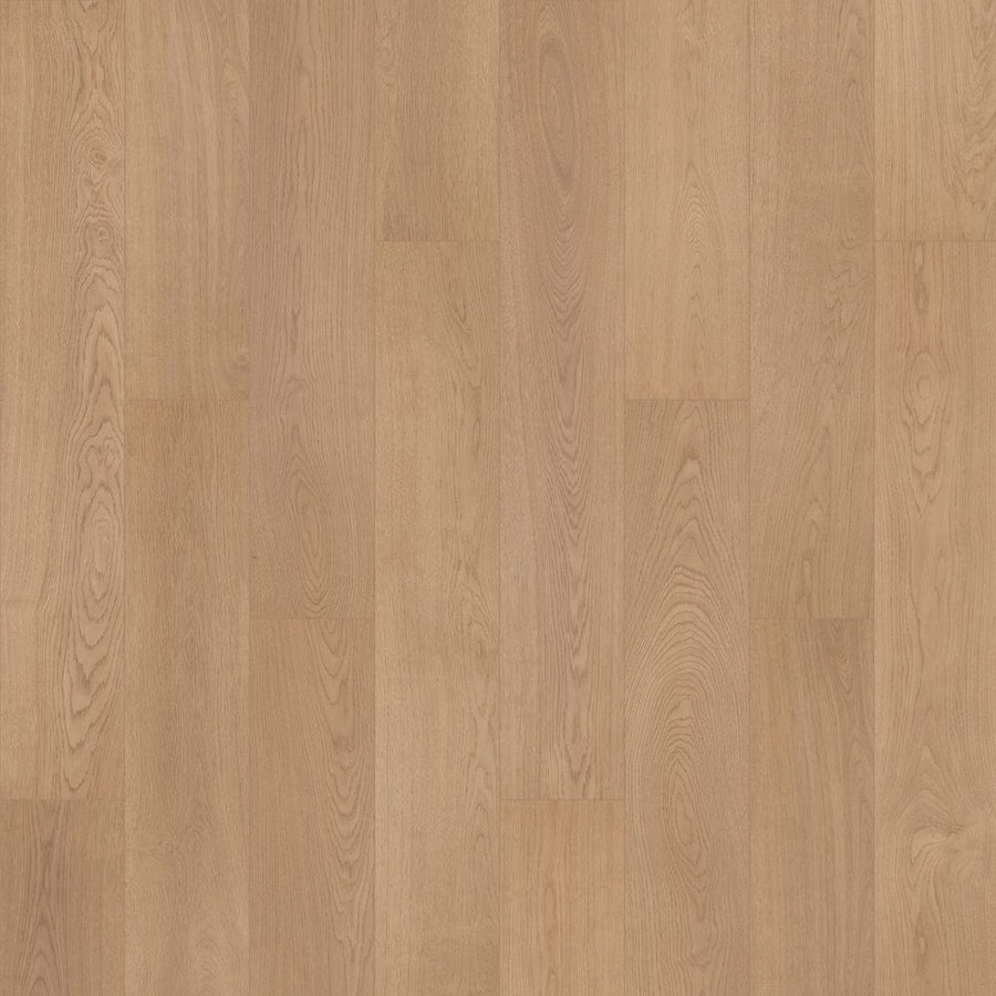Oxford Manor 7.5" Vinyl Plank features light brown wood-look flooring with a smooth, matte finish, natural wood grain patterns, and subtle color variations for a warm, durable, and inviting appearance.
