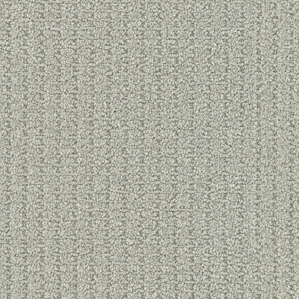 Close-up of Defined Family Friendly Carpet in light gray, showcasing a subtle grid pattern and tightly woven, high-quality fibers for a luxuriously soft surface.