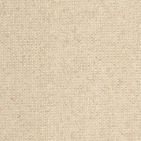 Close-up of Dublin Berber Carpet in Delaney color, featuring a beige woven fabric with a slightly textured, uniform pattern and small, evenly spaced threads.