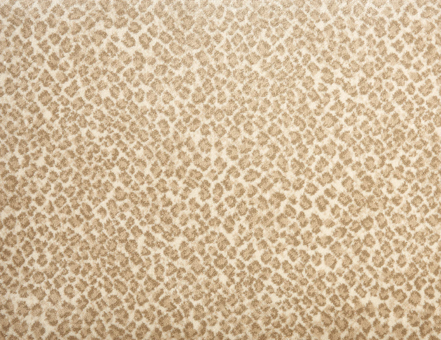Serengeti On Trend Carpet in Desert features a beige and brown animal print pattern with organic, irregular shapes, offering contemporary style and durable quality flooring for any space.