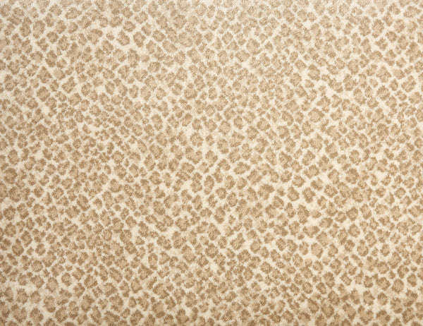Serengeti On Trend Carpet in Desert features a beige and brown animal print pattern with organic, irregular shapes, offering contemporary style and durable quality flooring for any space.