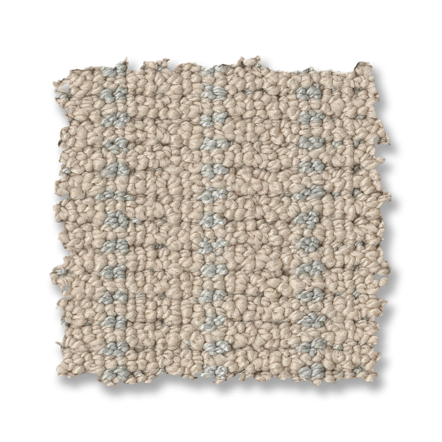 A square swatch of Laken On Trend Carpet features luxury looped pile and subtle vertical lines in light gray, shown against a white background.