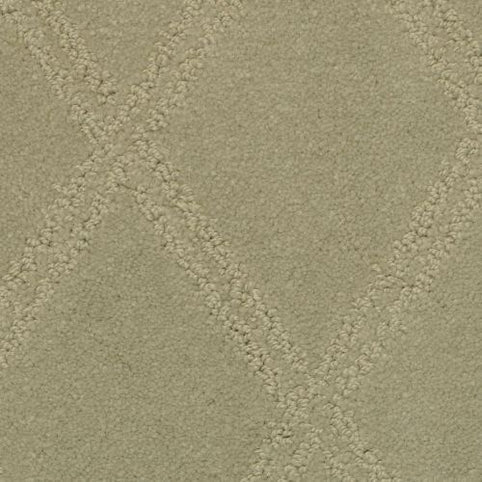 Close-up of Braided Opulence Berber Carpet in Driftwood, featuring a subtle diamond pattern formed by textured, slightly raised lines over a smooth background.