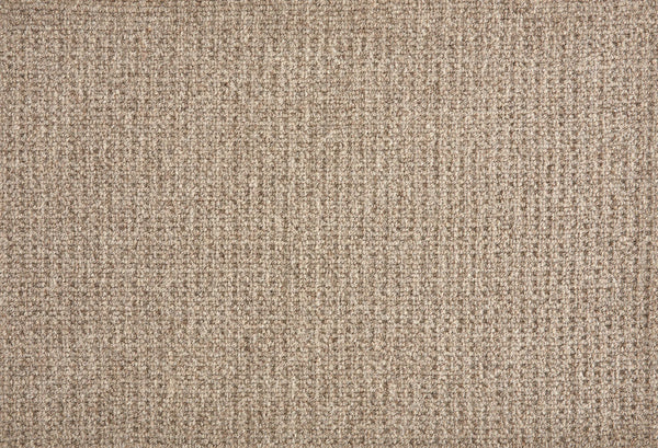 Close-up of the Martina Berber Carpet in Earth color, featuring a soft, textured grid-like pattern. Its durable, slightly raised surface provides warmth and comfort—perfect for high-traffic areas in your home or office.