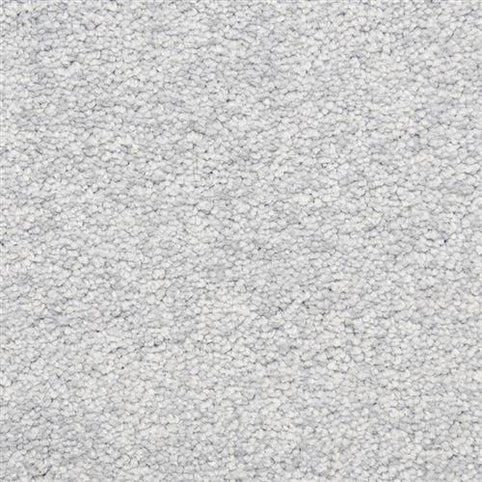 Close-up of Morgan Bay Family Friendly Carpet in Ebbtide—a light grey, softly looped and textured surface with subtle speckles. Durable and perfect for high-traffic areas, it’s ideal for family homes.