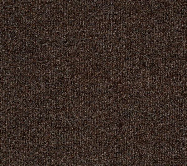 A close-up of Windsurf Pet Friendly Carpet in Embers shows a textured brown fabric with subtle woven pattern, fine threads, slight color variations, and a soft, cozy look—ideal for contemporary style and comfort.