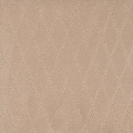 Absolute Berber Carpet in Entire C features a beige textured surface with a diamond pattern and subtle raised stitching, offering a soft, woven look that's durable and perfect for high-traffic areas.