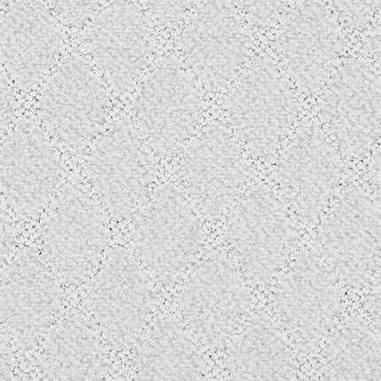Close-up of Fine Art On Trend Carpet in Escape, featuring a textured white surface with a subtle diamond pattern. The slightly raised, bumpy design adds visual depth and contemporary elegance to any space.