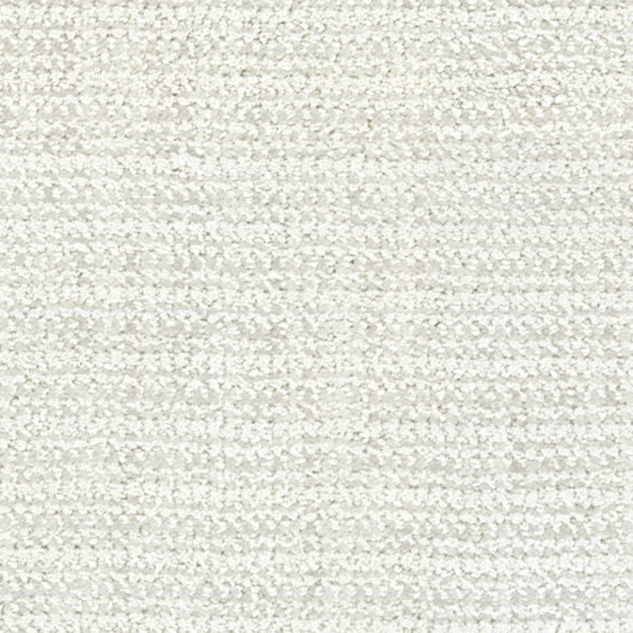 Close-up of Beguiling Berber Carpet in Etched Glass color, featuring a soft, evenly woven white fabric with a subtle horizontal ribbed pattern that creates a clean, uniform look reminiscent of premium carpet.