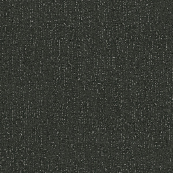 Curated Tone Pet Friendly Carpet in Evergreen features dark, textured fabric with a subtle, irregular linear pattern. The surface shows light and dark threads for added depth, resembling durable upholstery and designed for pet-friendly durability.