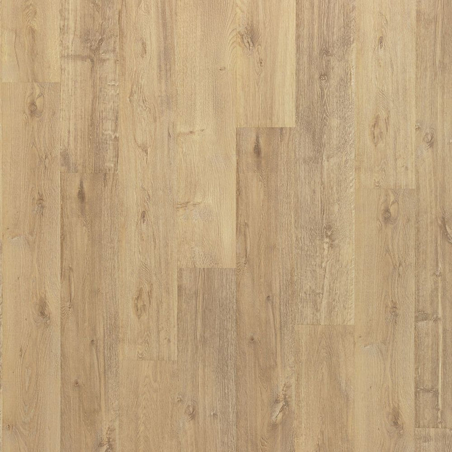 Ellenwood 7.5" Vinyl Plank features light brown premium vinyl flooring with a natural wood-look design, subtle knots, and shades of tan and beige in a staggered plank layout with a smooth finish.
