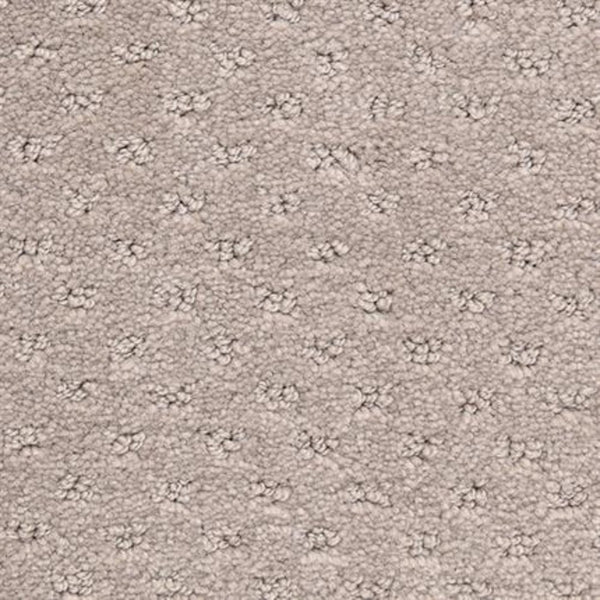 Close-up of Dreamer On Trend Carpet in Fallow, showing its plush beige fibers and subtle dotted pattern with small, evenly spaced raised loops for a luxurious textured flooring finish.