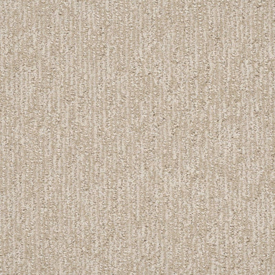 Finishing Touch Berber Carpet in Beach features a soft, subtly raised linear texture, delivering a neutral and modern design that’s perfect for high-traffic areas.