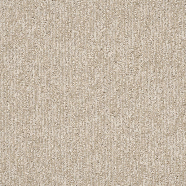 Finishing Touch Berber Carpet in Beach features a soft, subtly raised linear texture, delivering a neutral and modern design that’s perfect for high-traffic areas.