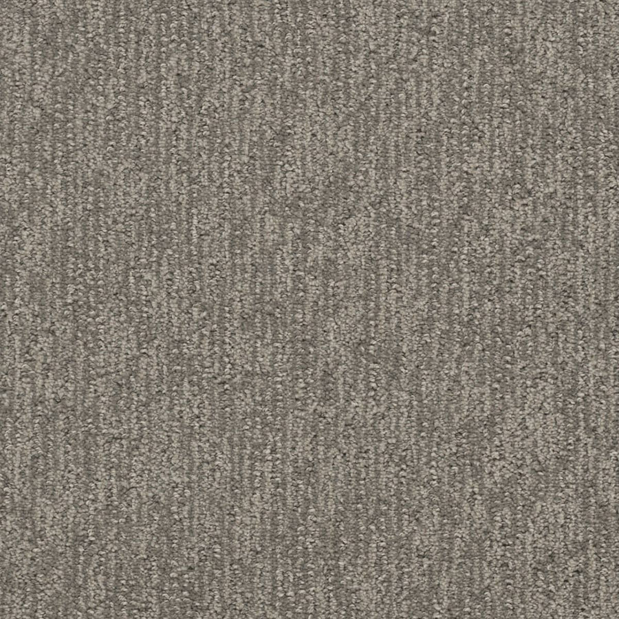 Close-up of Finishing Touch Berber Carpet in City View, featuring a textured gray surface with subtle vertical lines and a slightly speckled pattern—soft, evenly colored, and perfect for high-traffic areas in homes or offices.