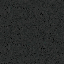 The Fitness Flooring High Performance 24x24 Rubber Interlocking Tile features a dark, textured surface in shades of gray and black, offering a rugged, industrial look reminiscent of asphalt or concrete—ideal for professional fitness spaces.