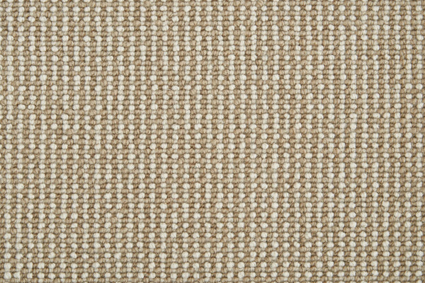 Close-up of the Harper Berber Carpet in Flax, featuring a beige and off-white checkered pattern with a textured, tightly woven surface for everyday durability and timeless style.