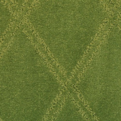 Close-up of Braided Opulence Berber Carpet in Foliage, featuring a green hue and a subtle diamond pattern formed by slightly raised, textured lines crossing each other.