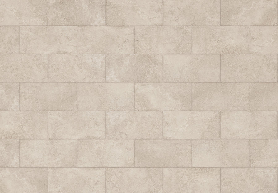 Adura Max 12" Vinyl Plank in Rectangles Fresco Dry Plaster offers light beige rectangular tiles with subtle marbled texture and color variation, making it a durable, modern vinyl flooring ideal for contemporary interiors.