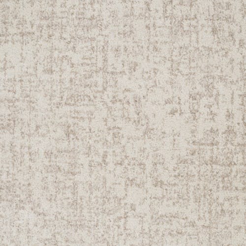 A close-up of Hollywood Nights On Trend Carpet in the color Frills, showcasing its light beige and cream textured surface with subtle geometric patterns and premium durability.